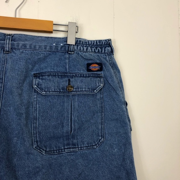 Vintage 90s Dickies Denim 6” Carpenter Shorts Sz 44 - Picture 9 of 11